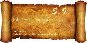 Sárfi Ibolya névjegykártya